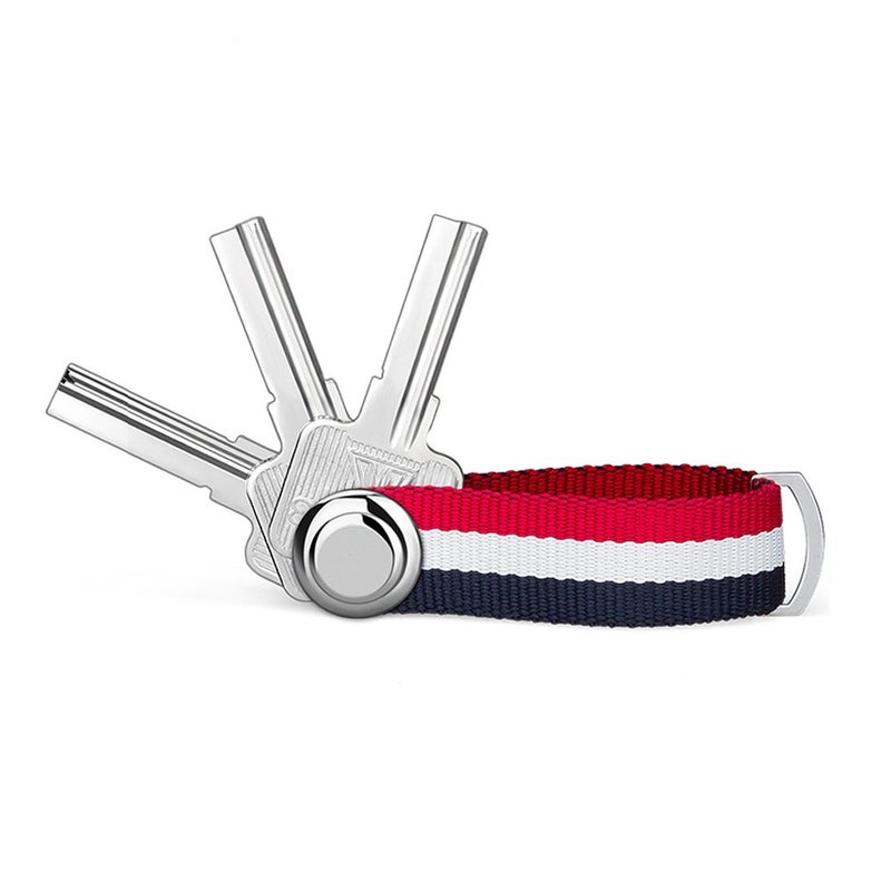 ERCRYSTO Compact Key Holder - Stylish & Practical Pocket Key Organizer With Secure Locking Mechanism. (Red/White/Blue) - Image 1